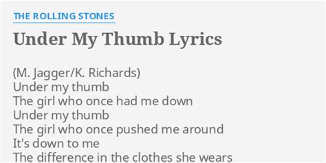 rolling stones under my thumb lyrics